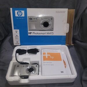 HP Photosmart M415 5.2MP Compact Digital Camera Silver Tested Works